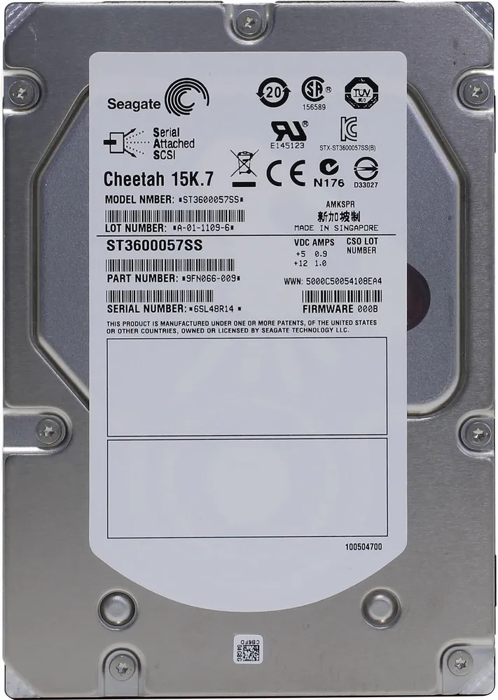 Жесткий диск Seagate 600Gb SAS, ST3600057SS, Cheetah 15K.7, 15000 rpm, 16Mb buffer