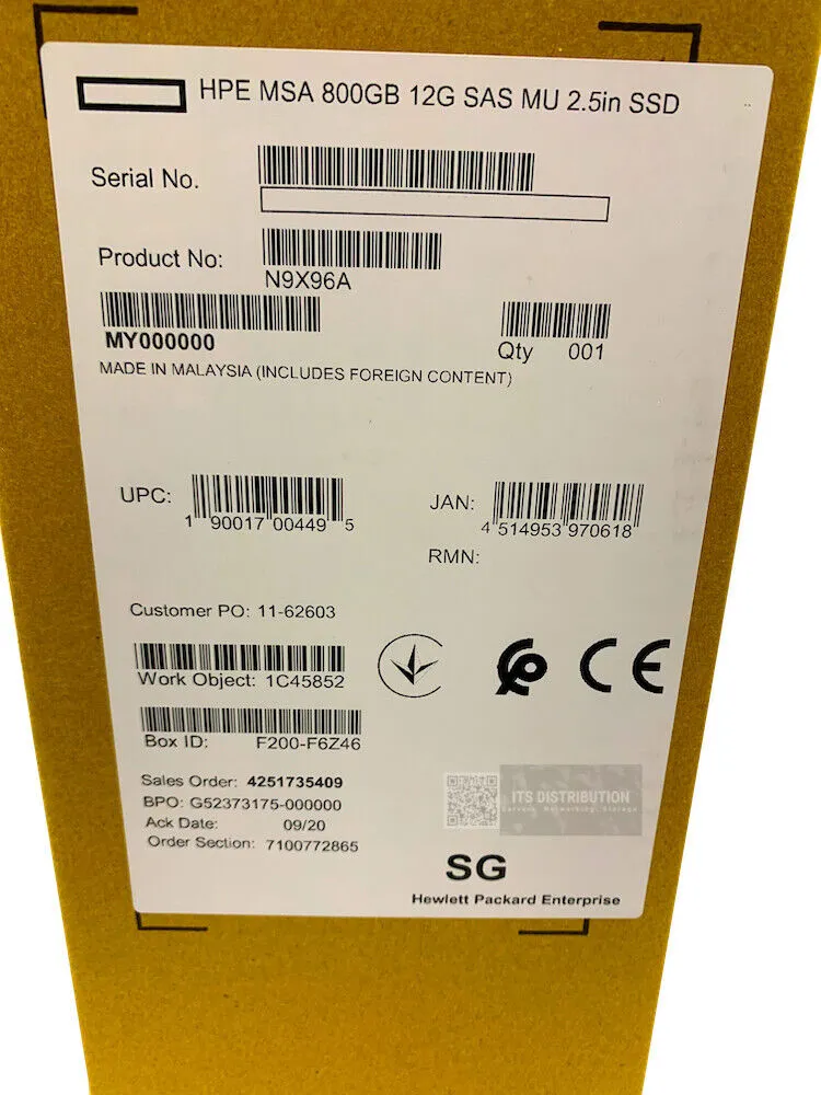 Жесткий диск HPE MSA 800GB 12G SAS Mixed Use SFF (2.5in) 3yr Warranty Solid State Drive