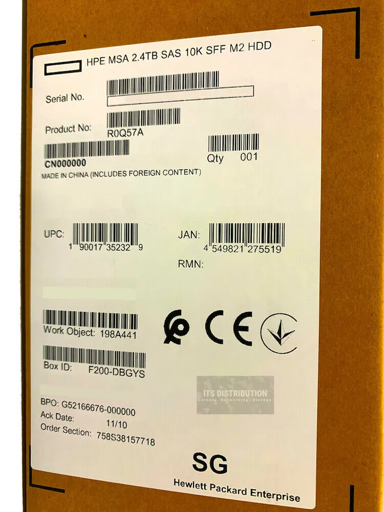 Жёсткий диск HPE MSA 2.4TB SAS 12G Enterprise 10K SFF (2.5in) M2 3yr Wty HDD