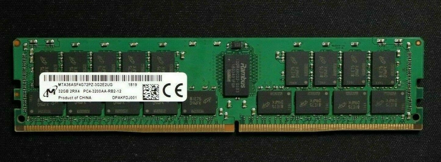 Модуль памяти Micron DDR4 32GB ECC Reg MTA36ASF4G72PZ-3G2 (3200MHz, CL22, 2Rx4, 1.2V)