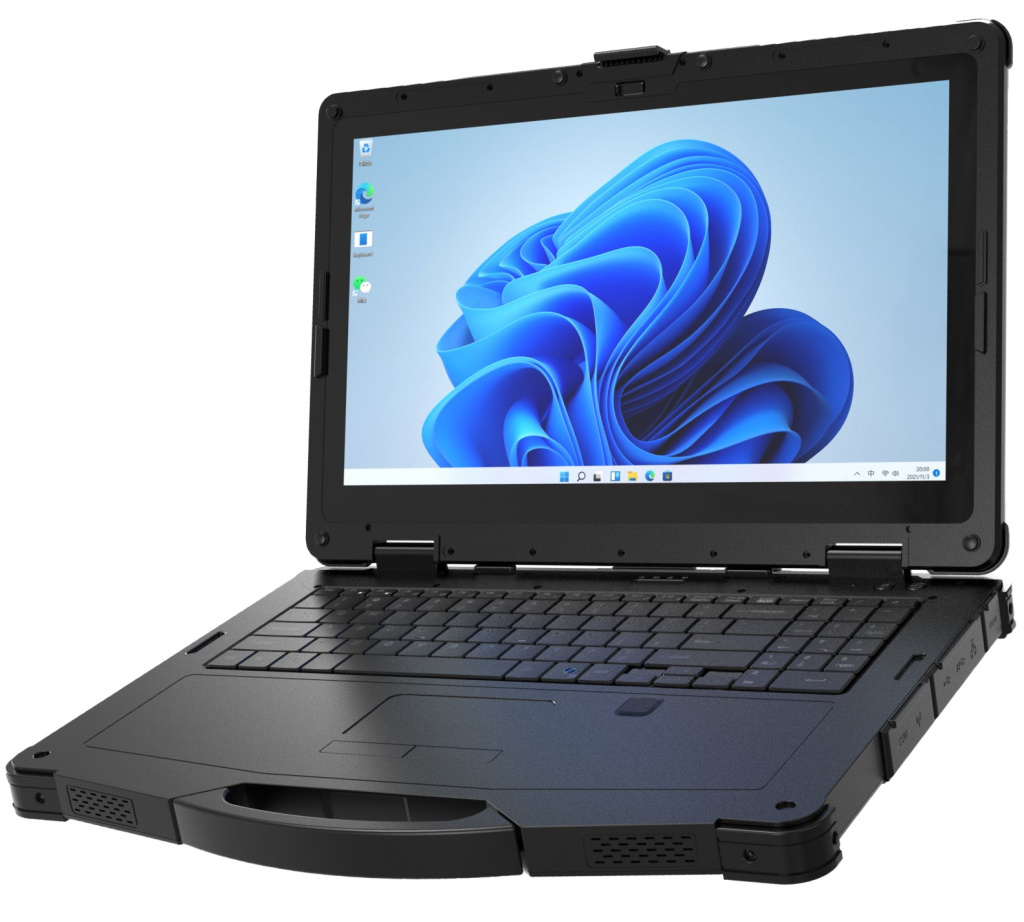 Защищенный ноутбук CyberBook RX15А 15,6" 16:9, 1920×1080, 1000 Кд/м², Intel® Core™ Intel Core i5-1235U 1.3 ГГц-4.4 ГГц, 16Гб DDR5 , SSD NVMe PCIe 256 ГБ, WiFi 6, BТ v5.1, GPS/Глонасс (U-blox NEO-7), микрофон, веб-камера 5 МП, USB 2.0 Type-A x1, USB 3.0 Type-A x1, USB 3.2 Type-A x1, Type-C (Thunderbolt 4) x1, HDMI 2.0a mini x1, SIM x1, DB9 (RS232) x1, RJ45 (10/100/1000) x2, слот SD, Audio, TPM 2.0, сканер отпечатков пальцев, мембранная клавиатура, порт для док-станции, съемный АКБ 4850мАч /11.55В + встроен. АКБ 1300мАч /11.1В, БП 19В/72Вт, IP65, Без ОС