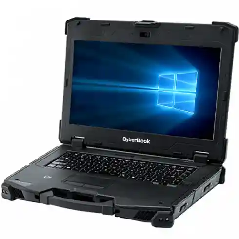 Защищенный ноутбук CyberBook R1174 14" сенсорный дисплей FHD (1920 x1080) с возможностью чтения при солнечном свете (1000 нит), Процессор Intel® Core™ i7-1165G7 от 2,8 ГГц до 4,7 ГГц, 8 ГБ ОЗУ, SSD NVMe PCIe 3.0 256 ГБ, Wi-Fi 6 802.11ax, Bluetooth v5.2, микрофон, веб-камера 2 МП, Thunderbolt 4, USB C (+DP), USB x3, Audio, слот microSD, RJ45 x2, VGA, HDMI, COM x2, слот SIM, TPM, мембранная клавиатура с подсветкой, порт для док-станции, слот смарт-карт, слот Express 54, IP65, Windows 10 Pro